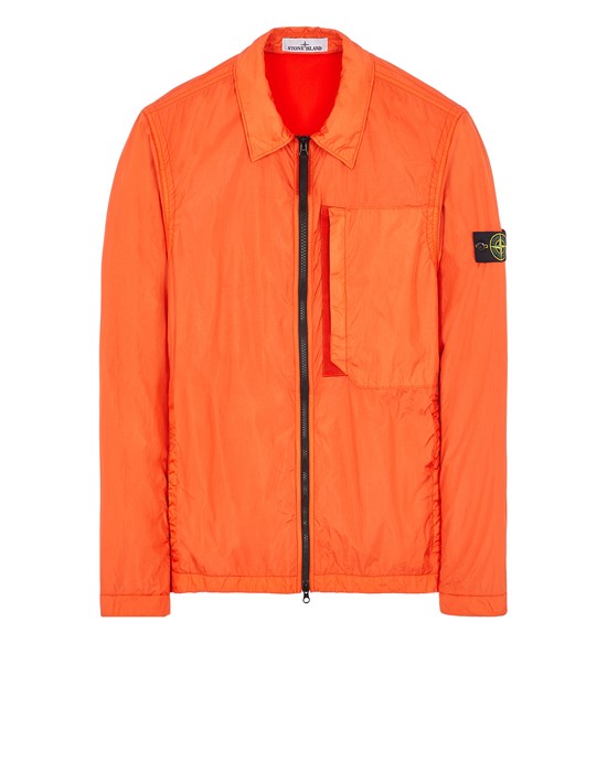  STONE ISLAND 10723 GARMENT DYED CRINKLE REPS RECYCLED NYLON Over Shirt Man Lobster Red