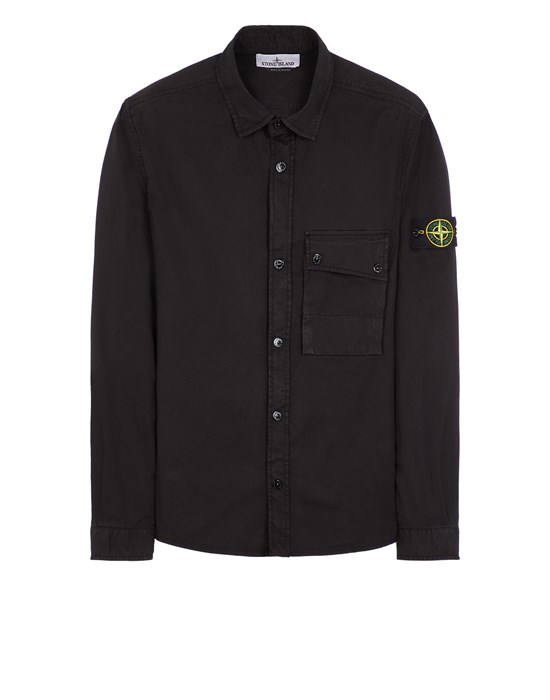 Sold out - STONE ISLAND 11610 SUPIMA® COTTON  衬衫外套 男士 黑色