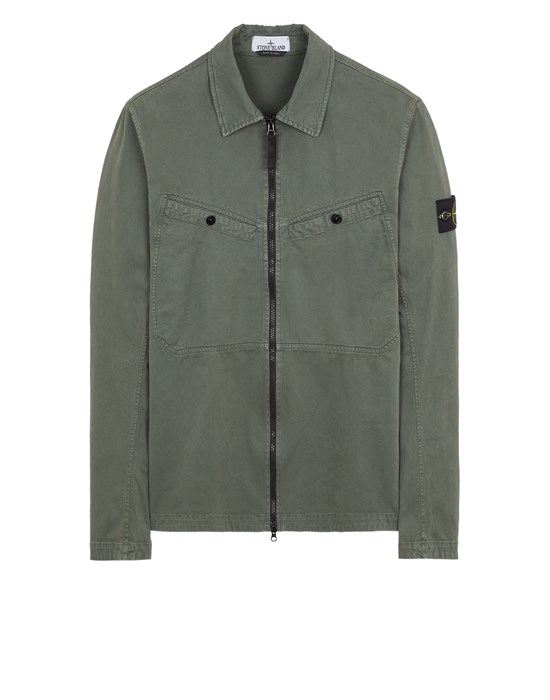 Sold out - Other colors available STONE ISLAND 10104 ‘OLD’ TREATMENT Over Shirt Man Musk Green