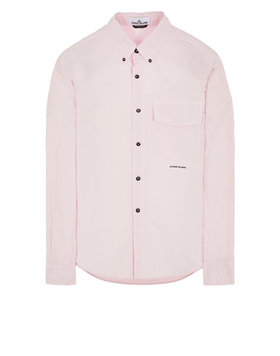 Shop Stone Island Shirts Pink Cotton
