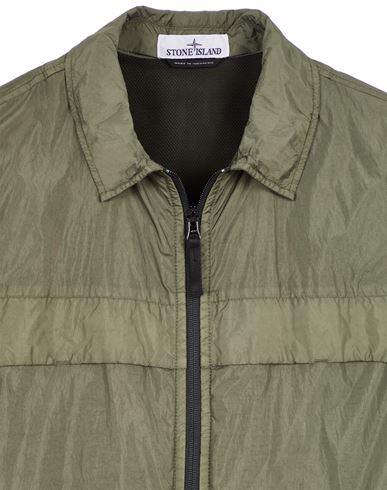 Khaki green shop stone island overshirt