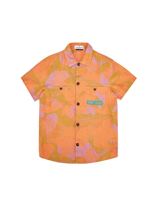 STONE ISLAND JUNIOR 10518 Over Shirt Man Orange