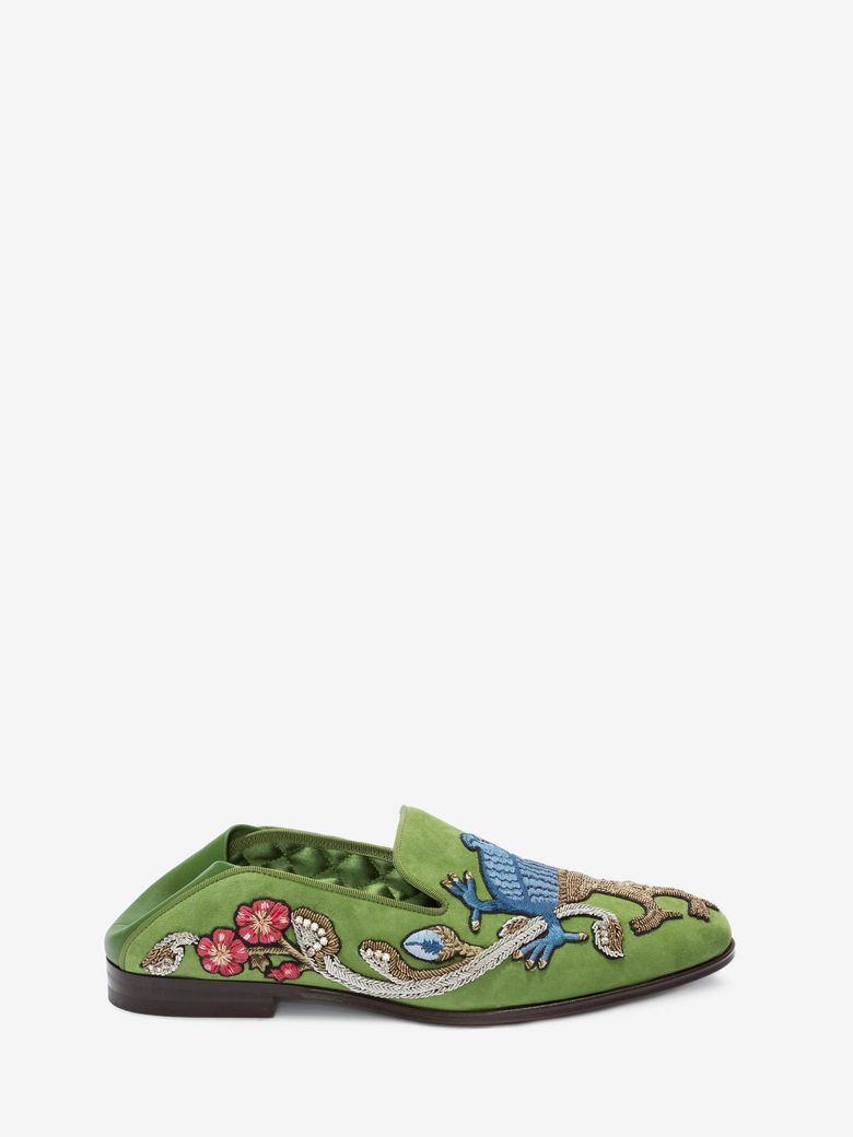 ALEXANDER MCQUEEN EMBROIDERED SLIPPER