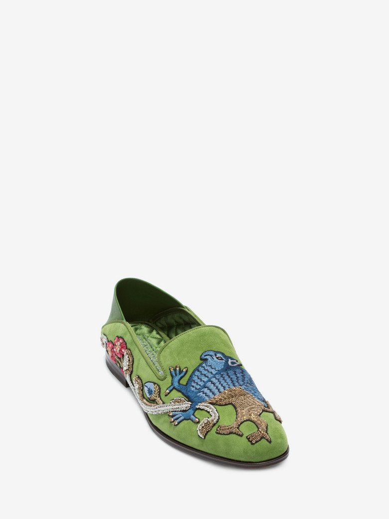 ALEXANDER MCQUEEN EMBROIDERED SLIPPER