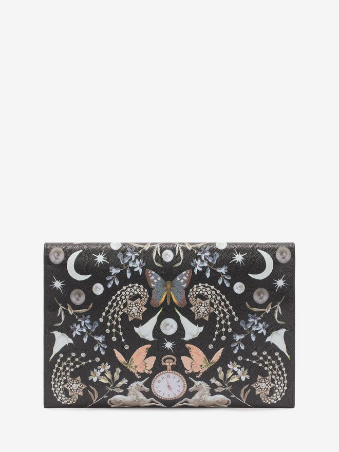 black skull envelope card holder