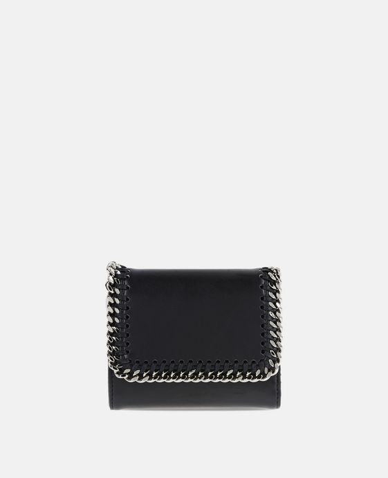 Black Falabella Box Small Flap Wallet