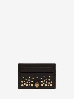 black skull envelope card holder
