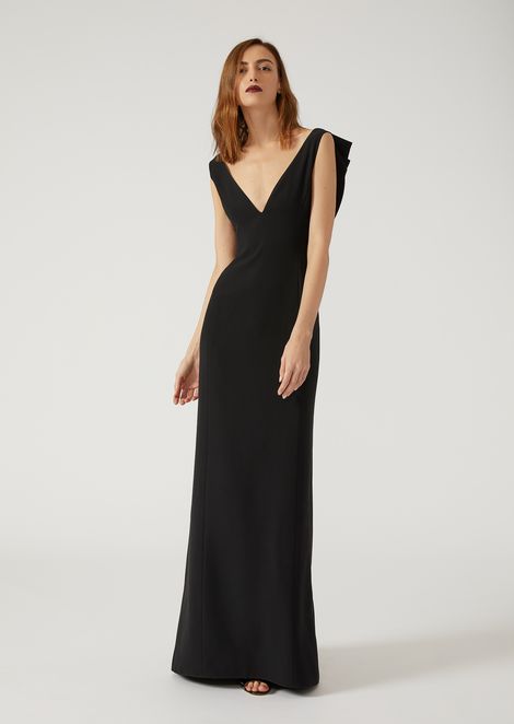 Dress With Flounces At The Back Woman Emporio Armani