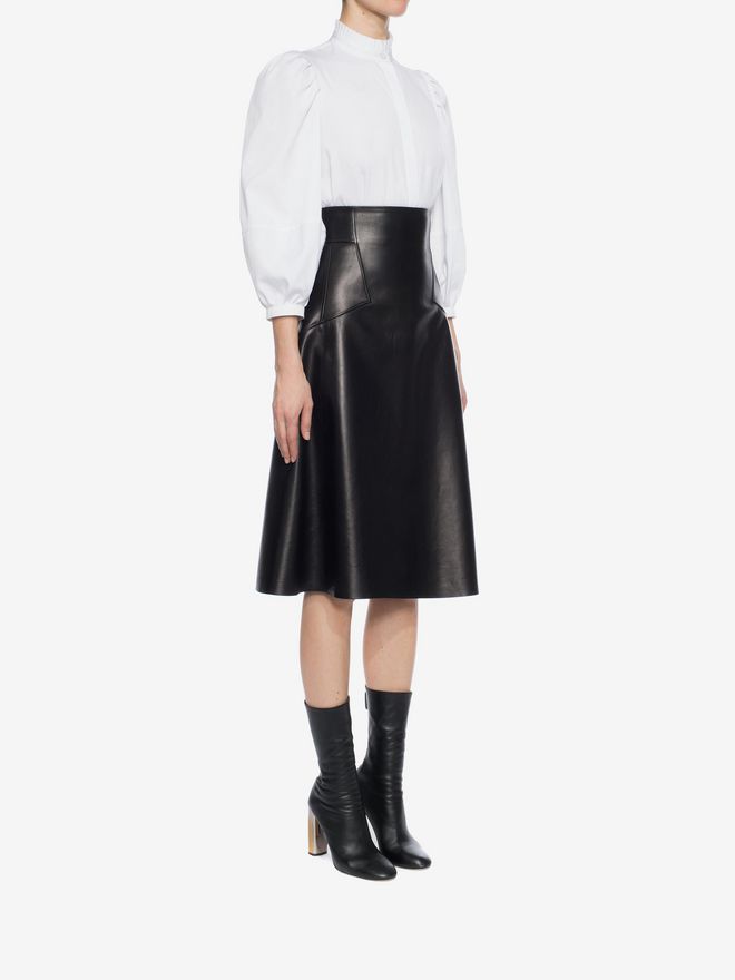 High Waisted Leather Skirt | Alexander McQueen