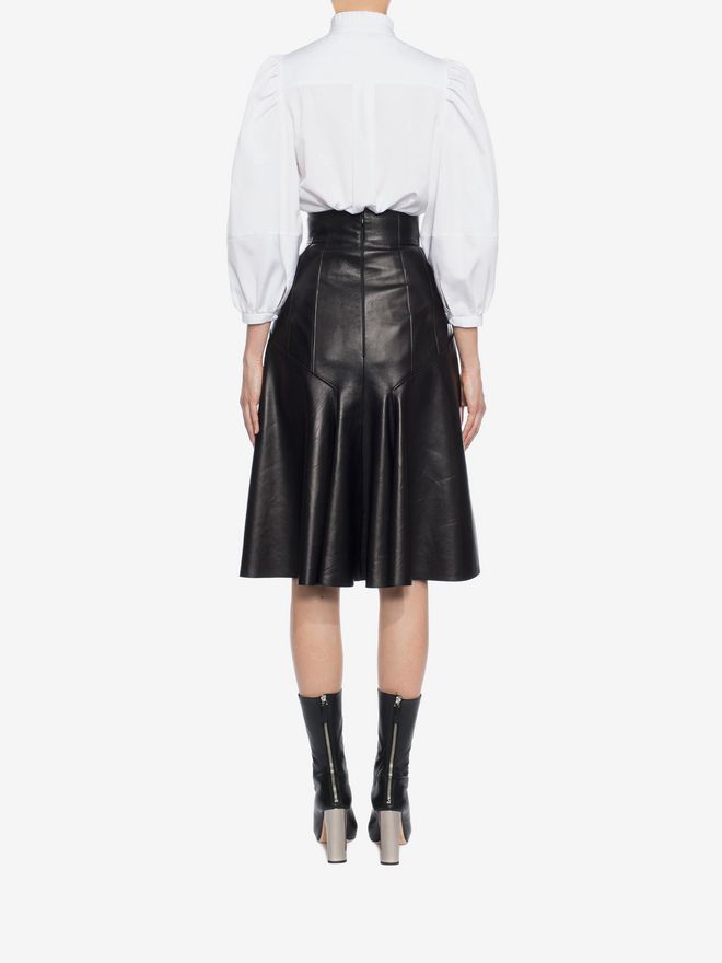 High Waisted Leather Skirt | Alexander McQueen