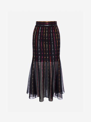 Sheer Knit Midi Skirt | Alexander McQueen