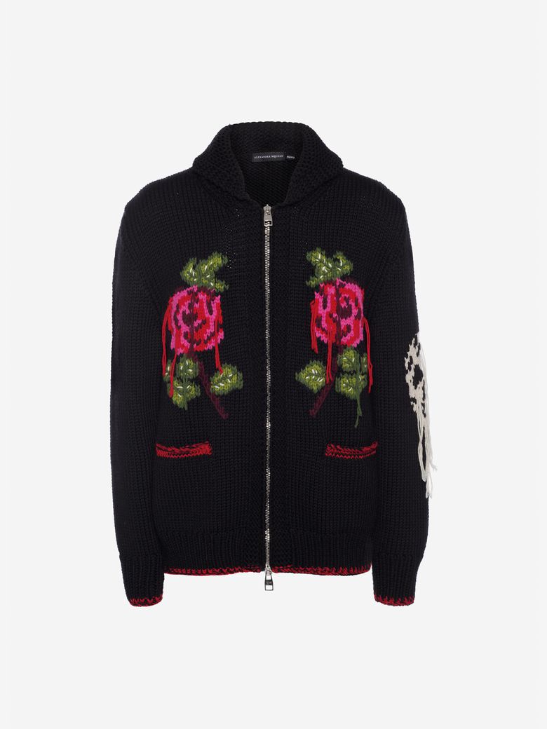 ALEXANDER MCQUEEN ROSE EMBROIDERED CHUNKY KNIT,524872Q1WOL1051