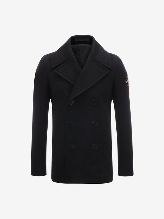 ALEXANDER MCQUEEN Embroidered Peacoat Coat U f