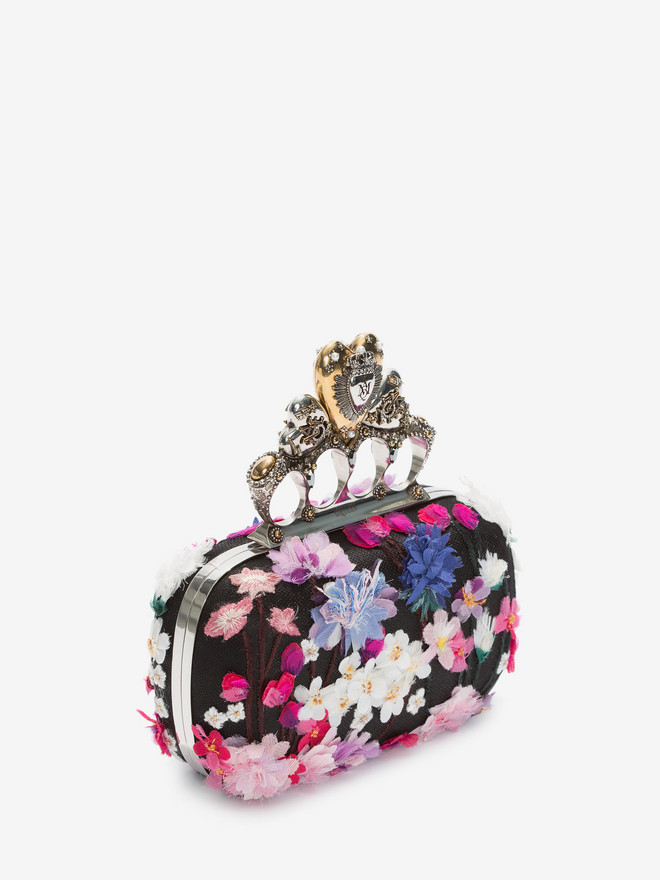 Embroidered Heart Four Ring Clutch Alexander McQueen