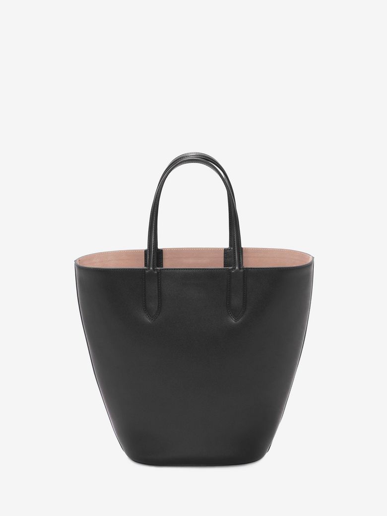 ALEXANDER MCQUEEN Basket Small Leather Tote in Black | ModeSens
