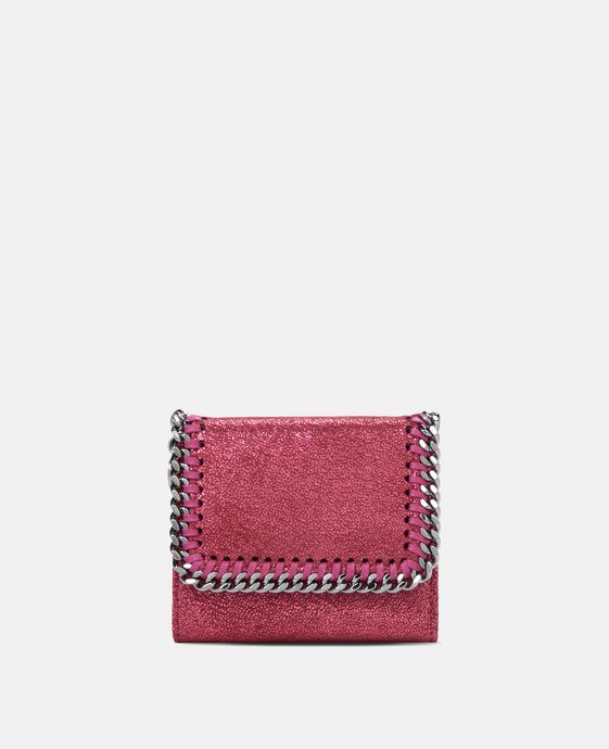 Hot Pink Falabella Shiny Dotted Small Flap Wallet