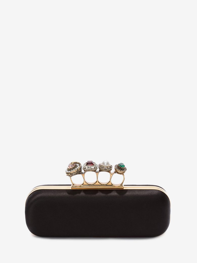 ALEXANDER MCQUEEN JEWELED FOUR RING CLUTCH,530648F140T1000