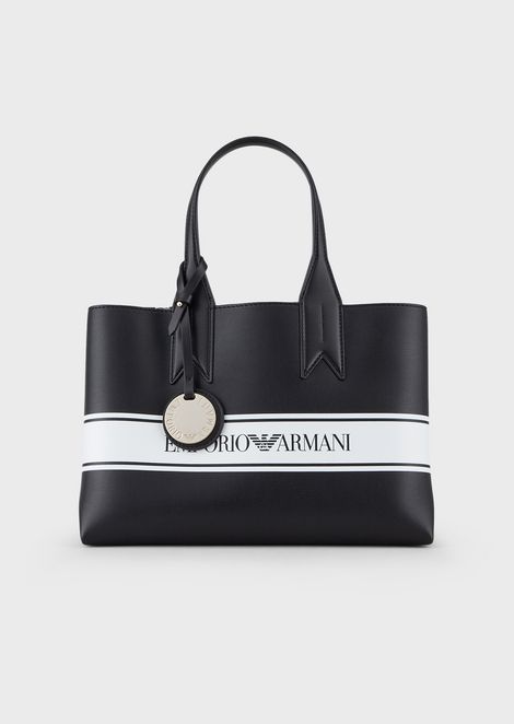 Per In Faux Na Leather With Logo Band Woman Emporio Armani Per In Faux Na Leather With Logo