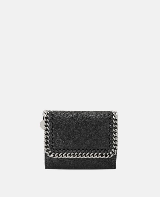 Black Falabella Small Flap Wallet