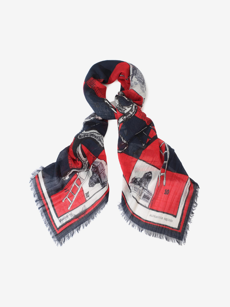 ALEXANDER MCQUEEN "SNAKE AND LADDERS" SCARF