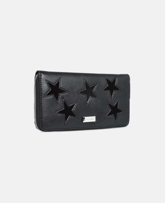 Black Glitter Stars Zipper Wallet