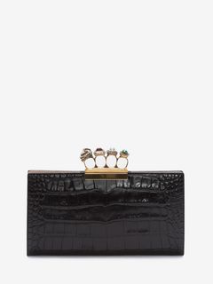 Pochette avec fermoir quatre anneaux façon bijoux Pochette avec fermoir quatre anneaux façon bijoux