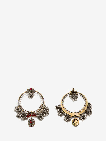 Metallic Sphere Hoop Earrings Alexander Mcqueen Alexander Mcqueen Metallic Sphere Hoop Earrings Earring Woman R