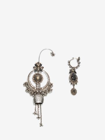 Jeweled Duo Earring Set Alexander Mcqueen Alexander Mcqueen Jeweled Duo Earring Set Woman F