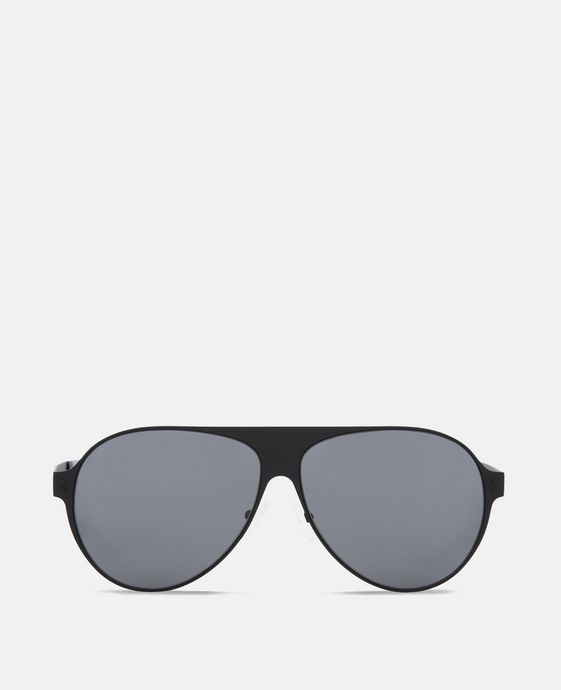 Black Aviator Shield Unisex Sunglasses
