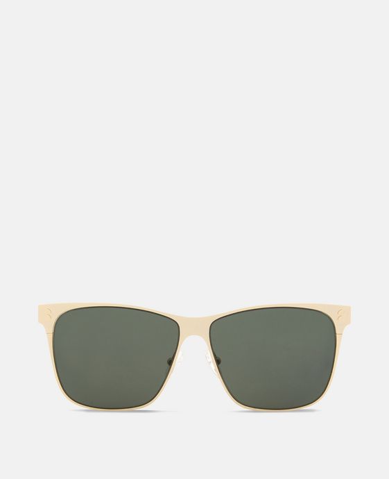 Gold Square Metal Aviator Sunglasses
