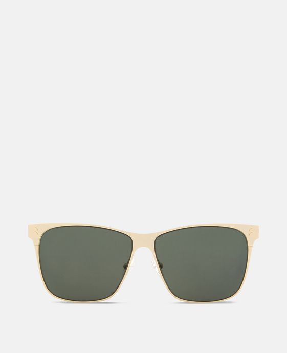 Gold Square Metal Aviator Sunglasses
