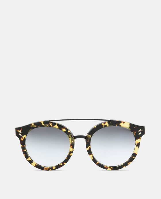 Vintage Dark Havana Round Frame Sunglasses
